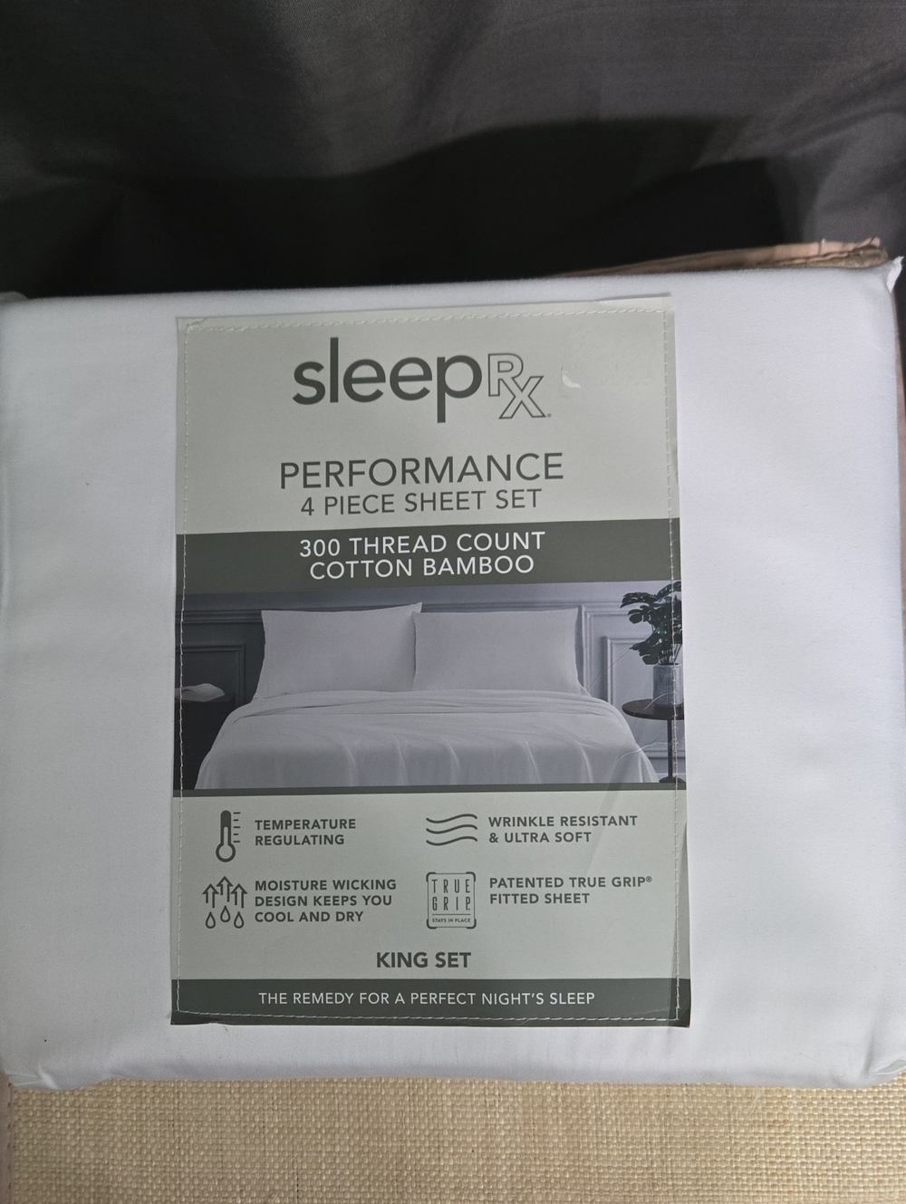$200 Retail KING Performance 4-Piece COTTON BAMBOO Sheet Set in White